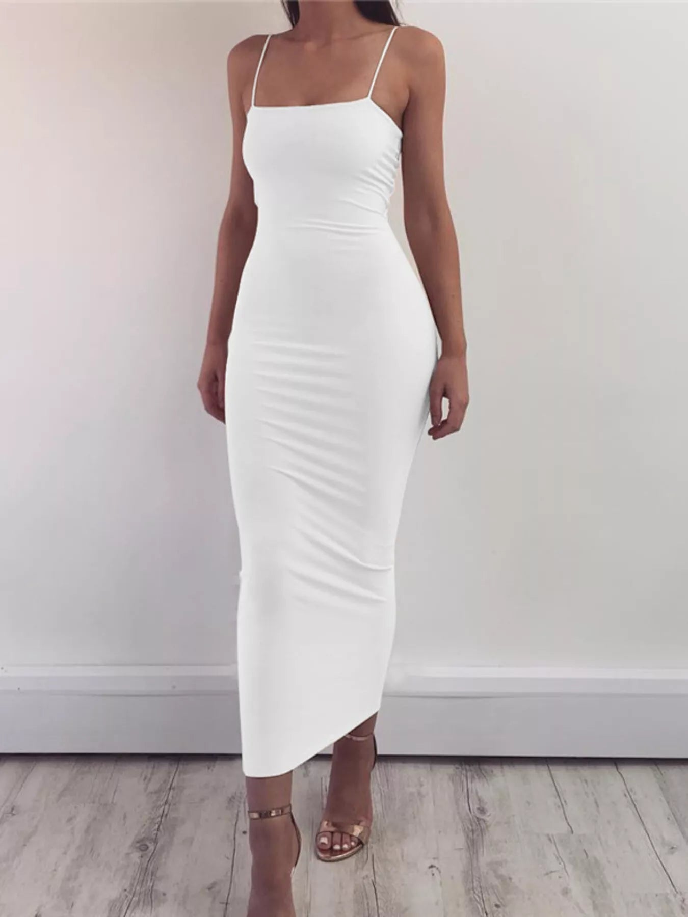 Sarah Express Women's Sleeveless Bodycon Midi Dress White