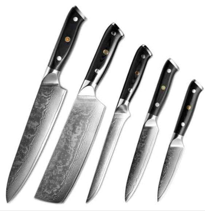 Sarah Express Japanese Damascus Steel Kitchen Knife - 67 Layer Professional Chef Knife 5pcs
