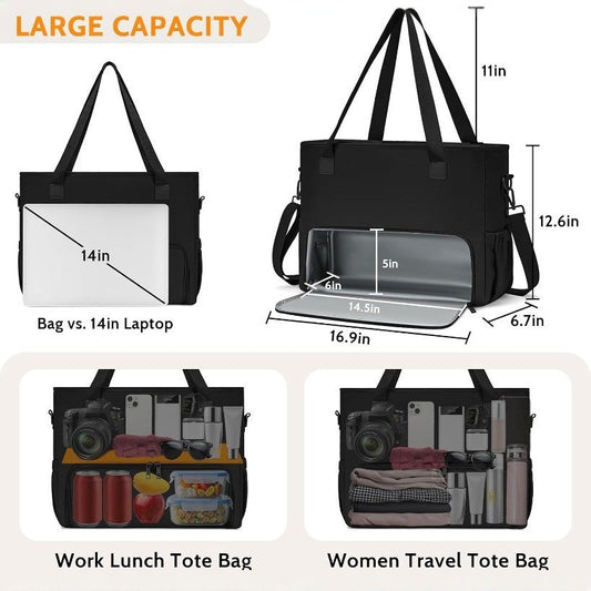 Sarah Express Women's Insulated Thermal Tote Bag | Aluminum Foil Lunch Bag for Camping, Work & Travel