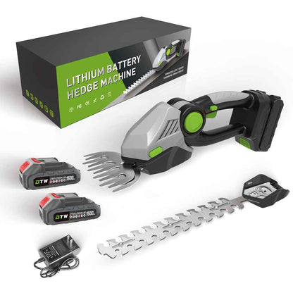 Sarah Express Cordless Electric Hedge Trimmer - Wireless Handheld Lawn Mower for Garden & Yard Care Green 1.5AH Two Electric 3600rpm 206 W