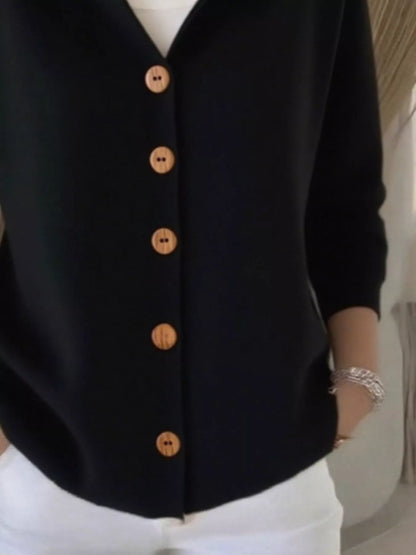 Sarah Express Women's Hooded Button-Down Knit Cardigan