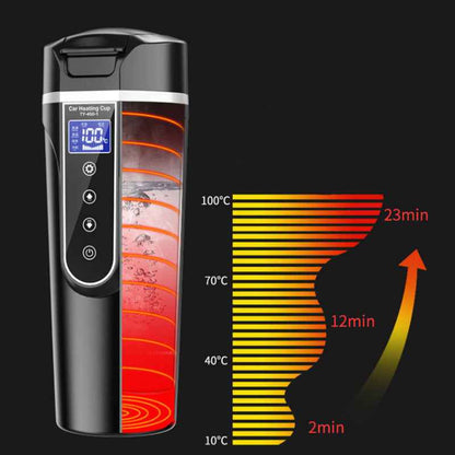 Sarah Express Smart Car Heating Bottle 400ml Digital Display Portable Electric Thermos for Vehicles