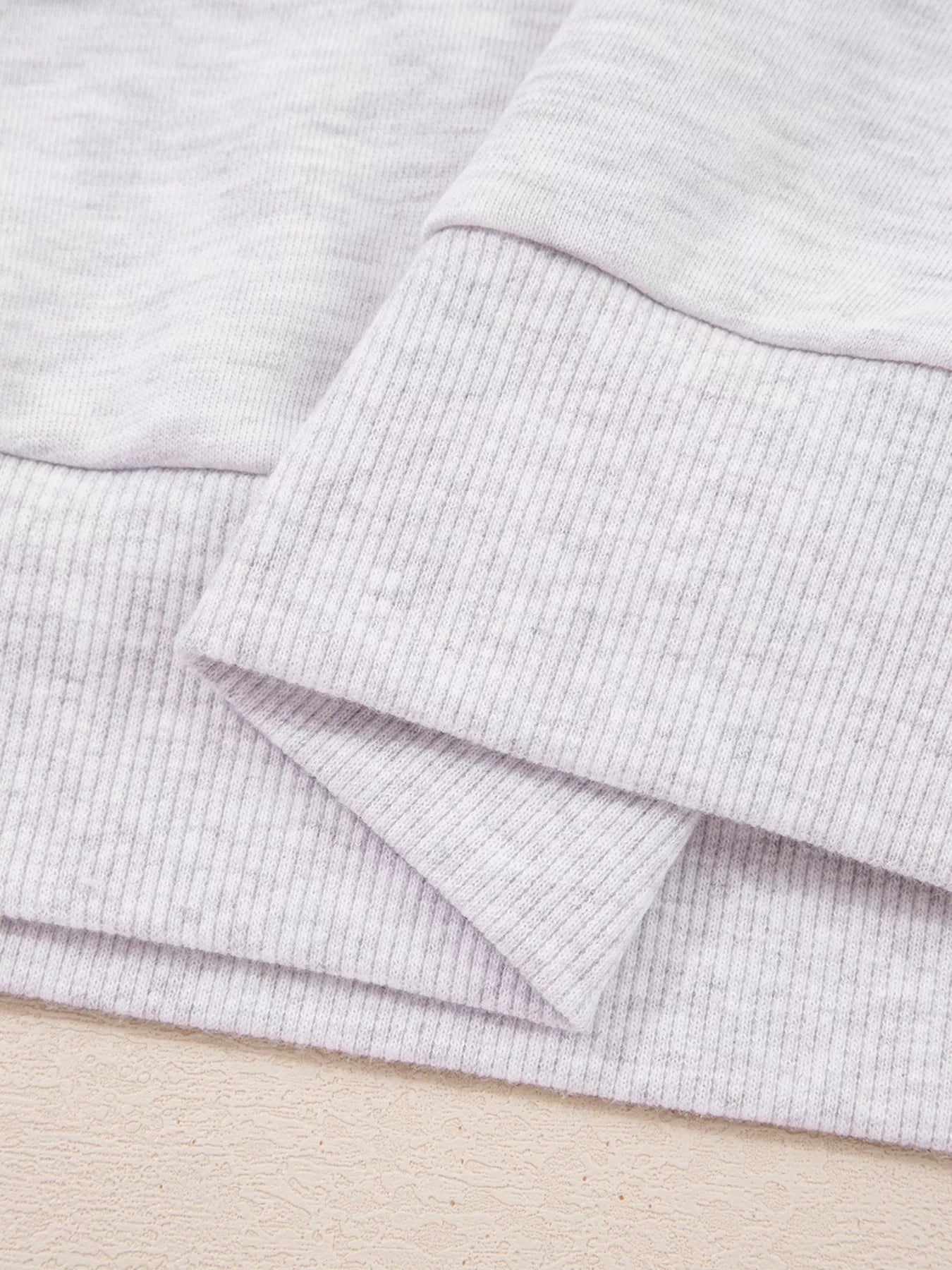 Sarah Express Women's Contrasted Trim Frilled Collar Drop Shoulder Top and Drawstring Pant Set