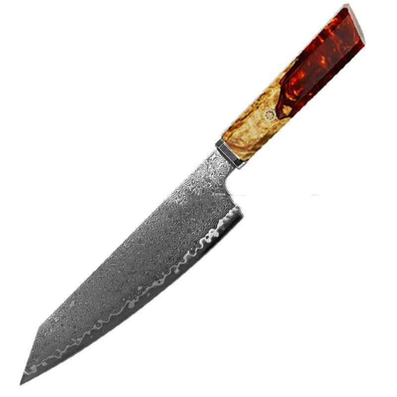 Sarah Express Premium Damascus Steel Chef Knife - Professional Japanese Kitchen Knife 8.1 Inch Red 34.7cm