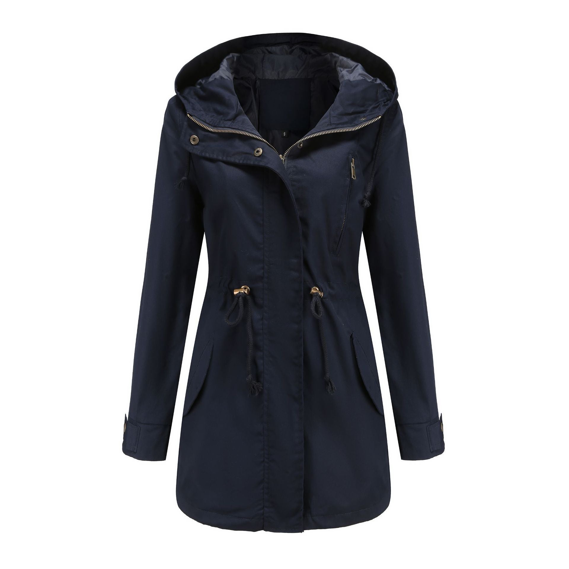 Sarah Express Women's Cotton Anorak Coat - Mid-Length Jacket with Pockets for Spring Fall