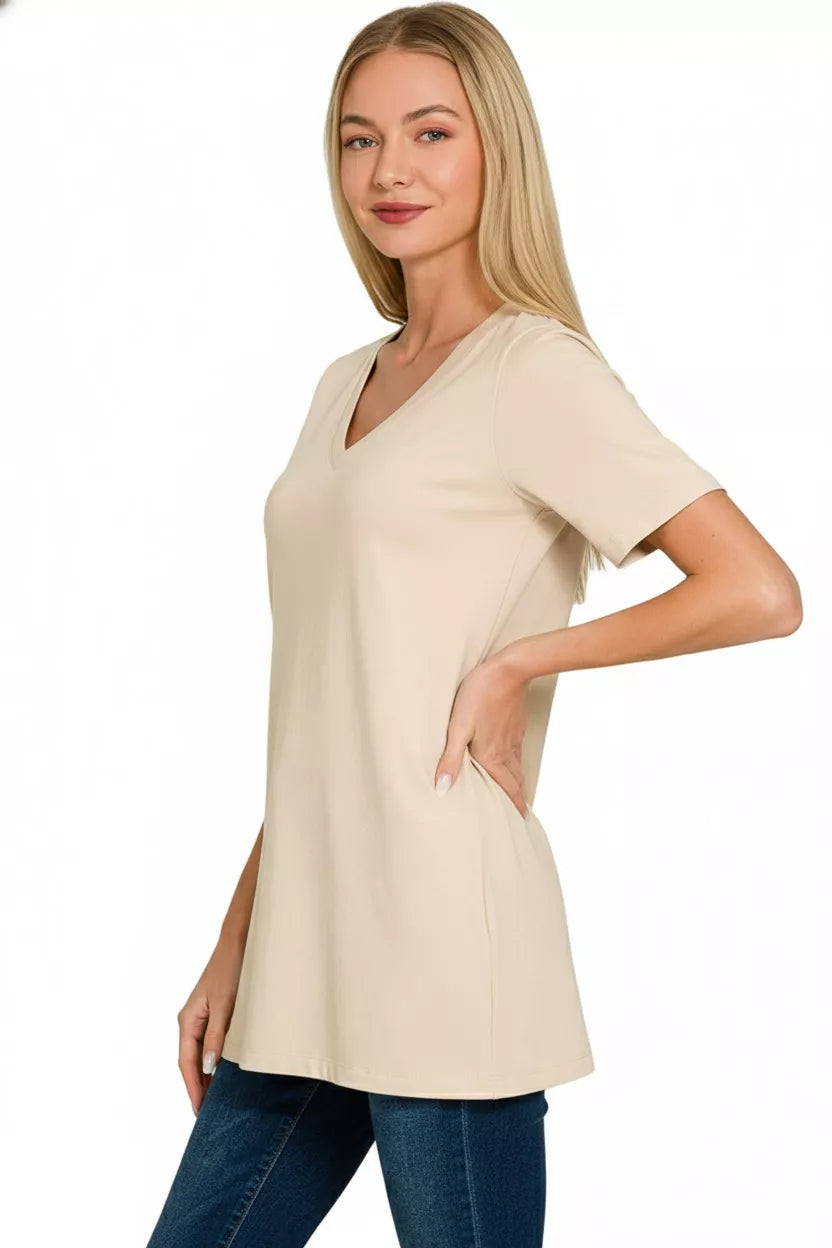 Sarah Express Women's V-Neck Short Sleeve T-Shirt