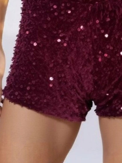Sarah Express Women's Sequin Embellished High Waist Shorts - Party & Festival Wear