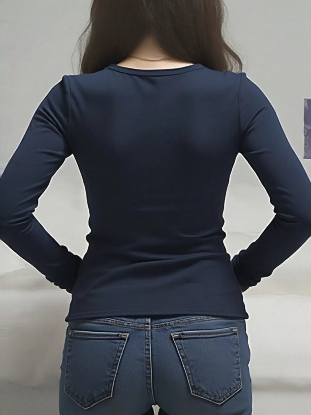 Sarah Express Women's Long Sleeve T-Shirt with Lace Detail