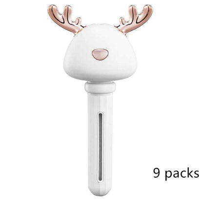 Sarah Express Donut Mini Humidifier USB Car Air Freshener - Portable Aromatherapy Diffuser White elk 9packs