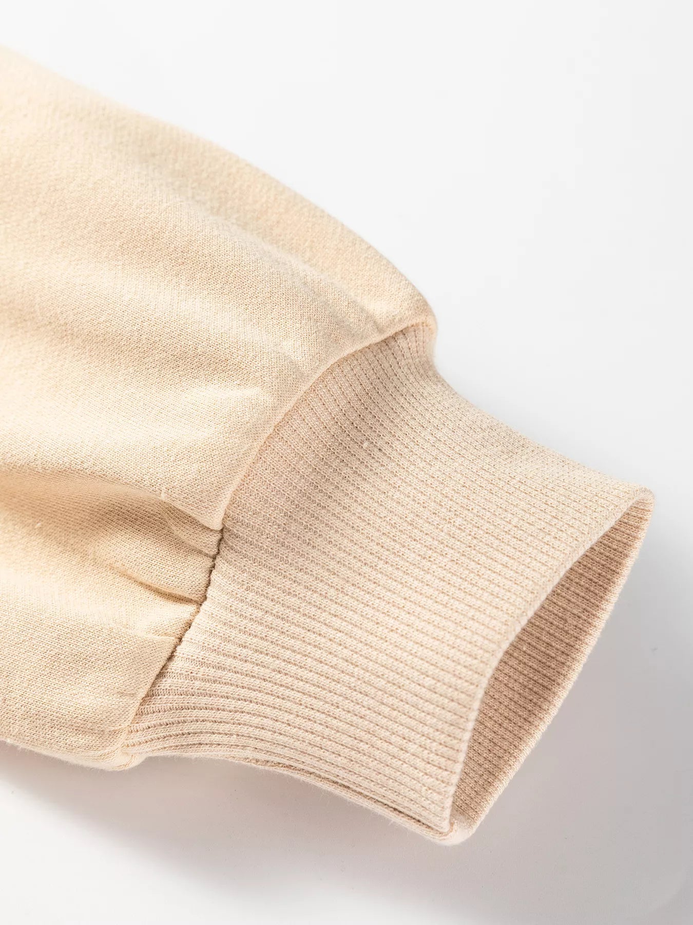 Sarah Express Women's Embroidered Floral Drop Shoulder Sweatshirt - Beige Crewneck Pullover