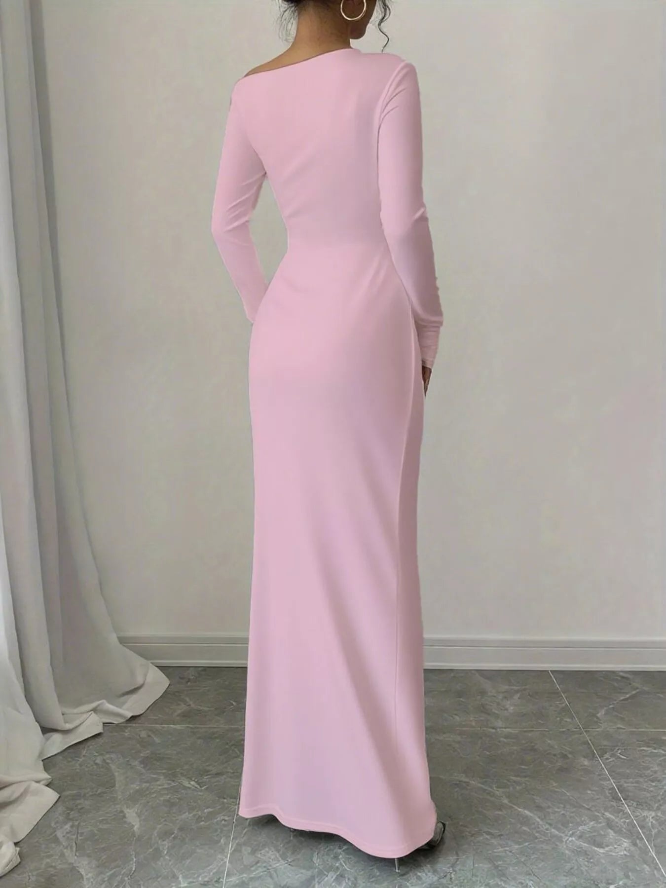 Sarah Express Women's Floral Print One Shoulder Maxi Dress