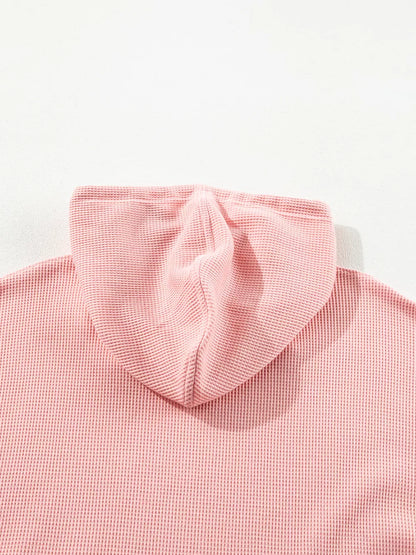 Sarah Express Women's Waffle Knit Fleece Lined High Low Oversized Hoodie