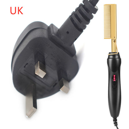 Sarah Express Electric Curling Comb Wet & Dry Hair Straightener Gold UK