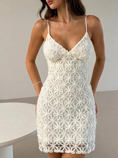 Sarah Express Women's Lace Bodycon Mini Dress White