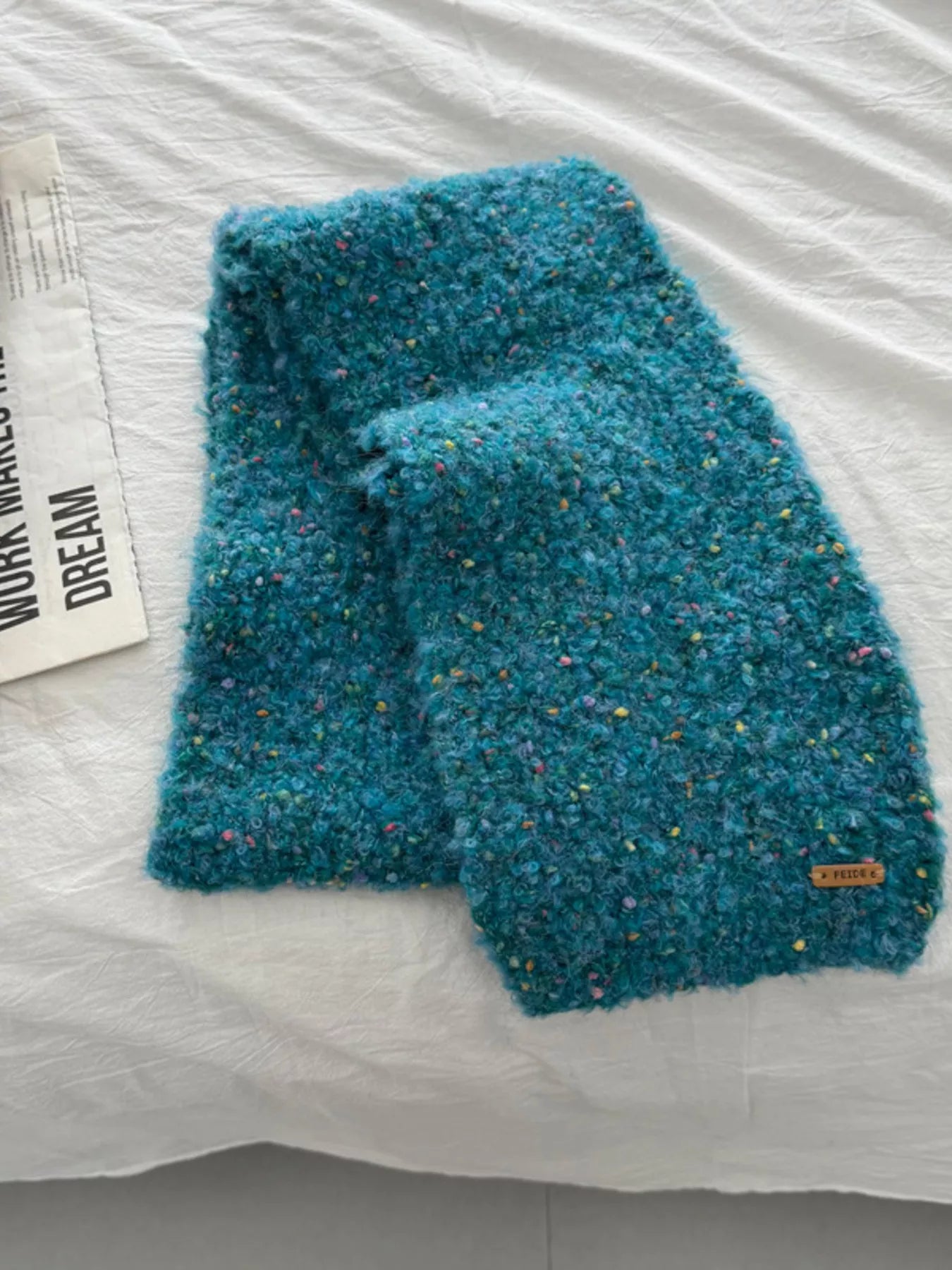 Sarah Express Women's Cozy Knitted Multicolor Speckled Winter Scarf - Soft Polyester Wrap Cerulean ONESIZE