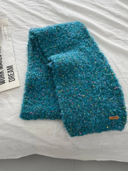Sarah Express Women's Cozy Knitted Multicolor Speckled Winter Scarf - Soft Polyester Wrap Cerulean ONESIZE