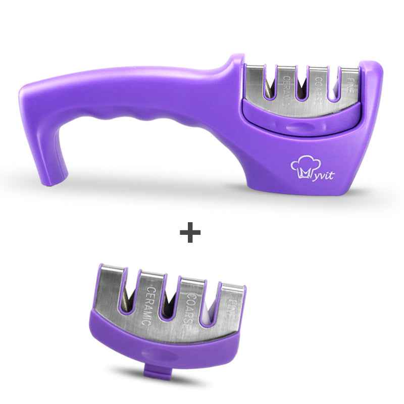 Sarah Express Premium Diamond Tungsten Steel Knife Sharpener - Professional Kitchen Blade Sharpening Tool Purple set