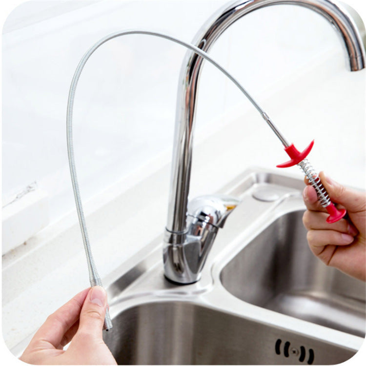 Sarah Express Drain Snake Hair Clog Remover Tool - 60cm Flexible Spring Pipe Cleaner for Kitchen Sink & Bathroom Drains