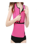 Sarah Express Women's Neoprene Body Sculpting Waist Trainer Vest Zipper Front Sports Waistcoat