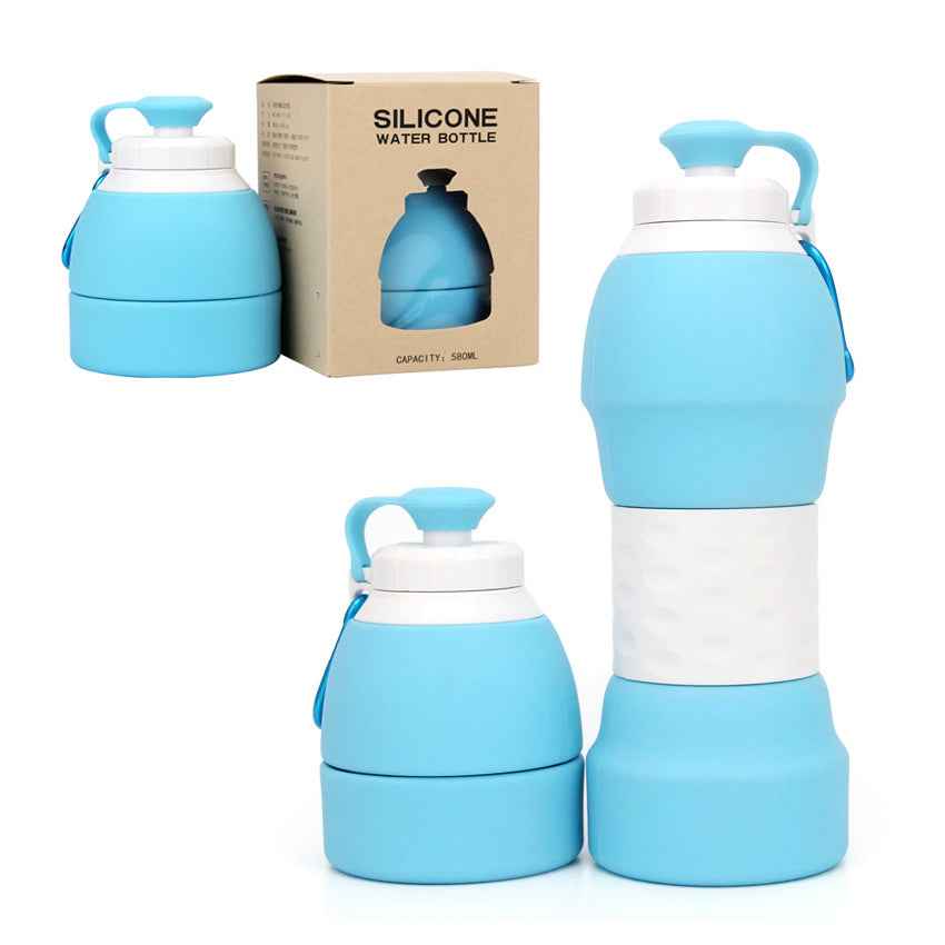 Sarah Express Collapsible Silicone Water Bottle - Portable Foldable Sports Bottle 580ml