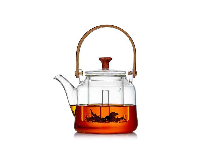 Sarah Express Glass Teapot with Bamboo Handle - Heat Resistant Japanese Style Tea Kettle Boiling teapot