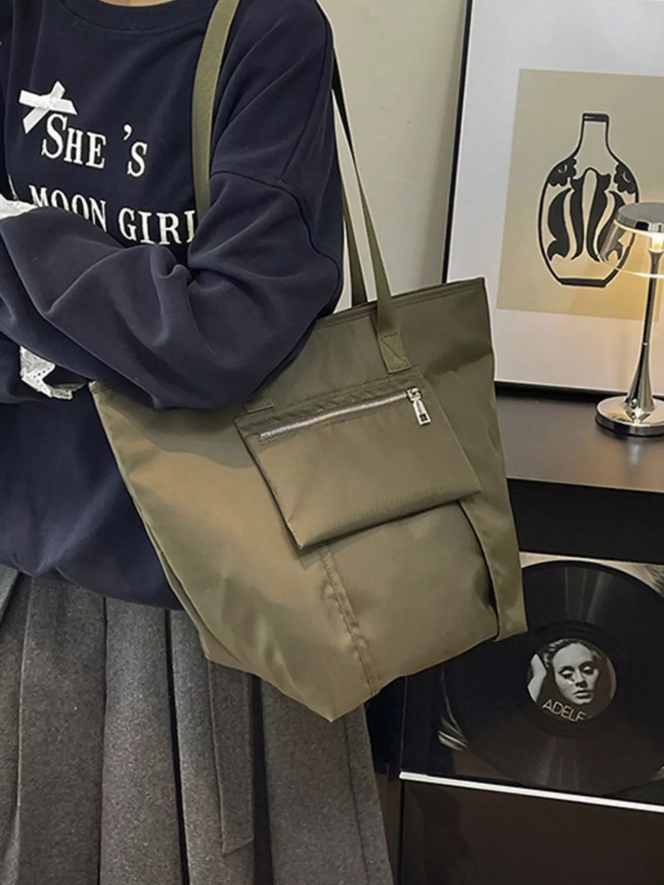 Sarah Express Women's Lightweight Nylon Shoulder Bag - Large Casual Crossbody Purse