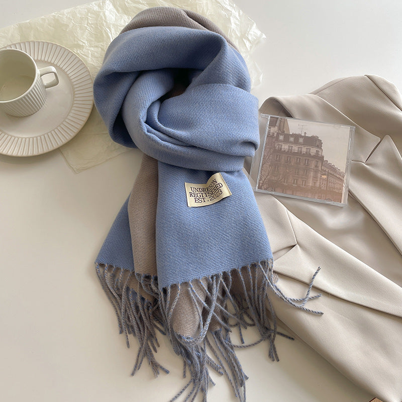 Sarah Express Women's Double-Sided Cashmere-Feel Scarf Winter Warm Oversized Wrap Fall Winter Casual