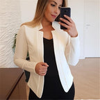 Sarah Express Women's Professional Blazer Casual Suit Collar Long Sleeve Jacket