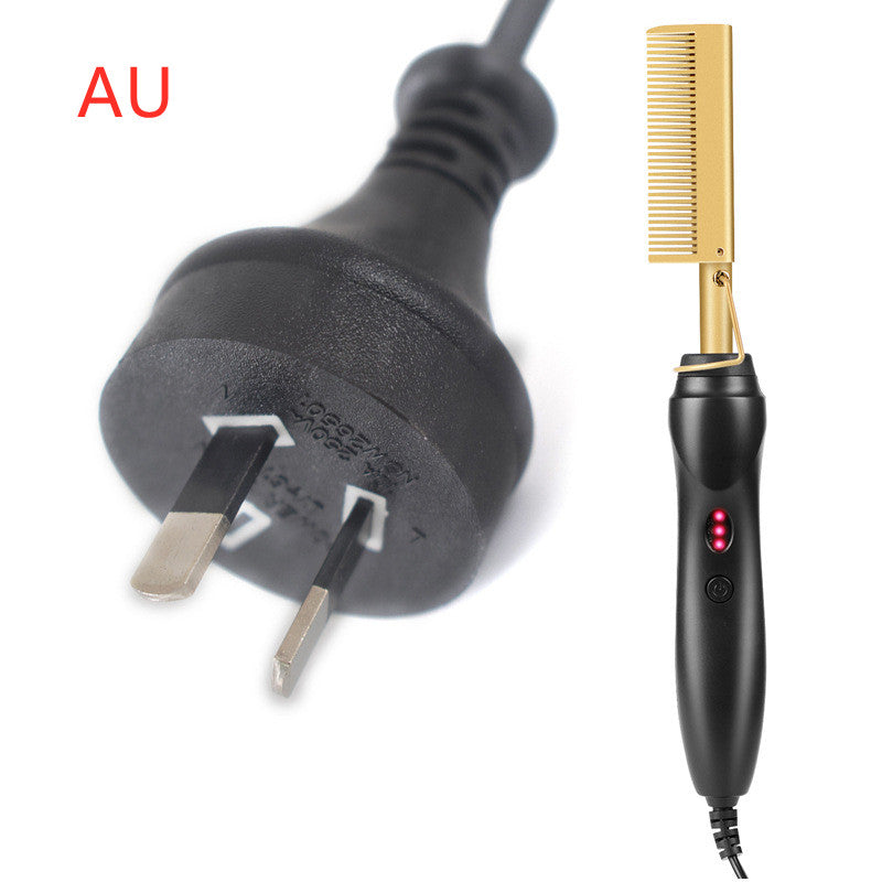 Sarah Express Electric Curling Comb Wet & Dry Hair Straightener Gold AU