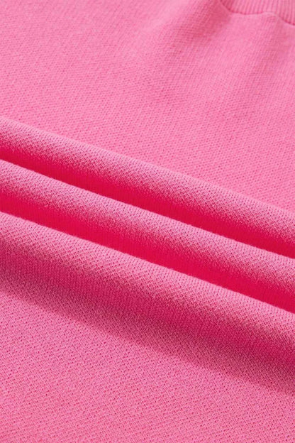 Sarah Express Women's Ribbon Bow Print Drop Shoulder Sweater - Contrast Stitch Trim Cotton Knit Top