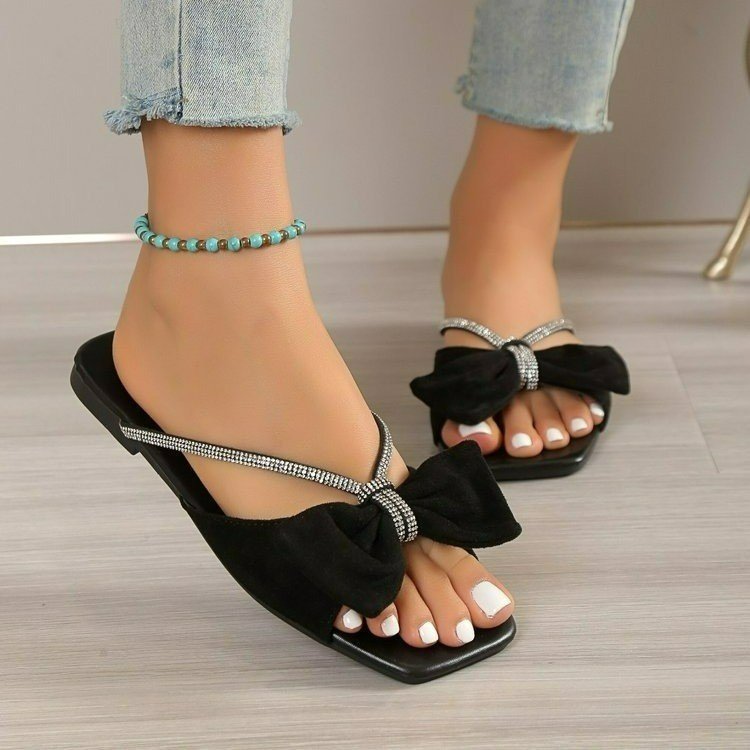 Sarah Express Bow-Knot Slip-On Slippers