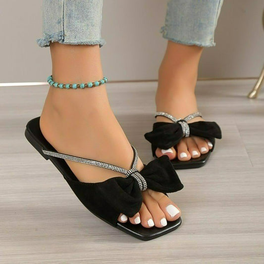 Sarah Express Bow-Knot Slip-On Slippers