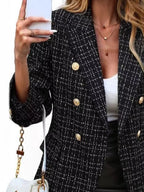 Sarah Express Women's Double-Breasted Lapel Collar Blazer