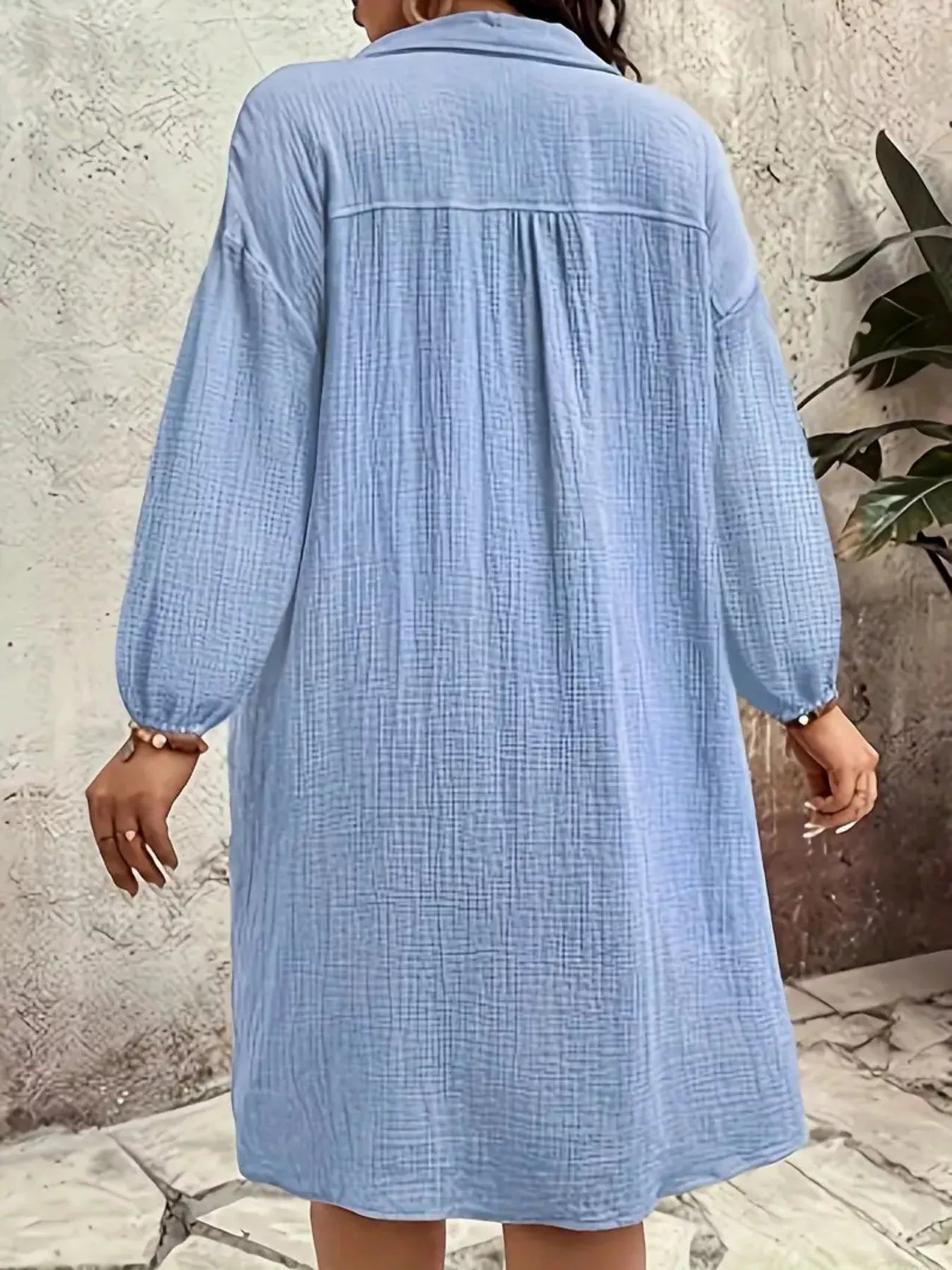 Sarah Express Women's Plus Size Casual Button-Down Shirt Dress