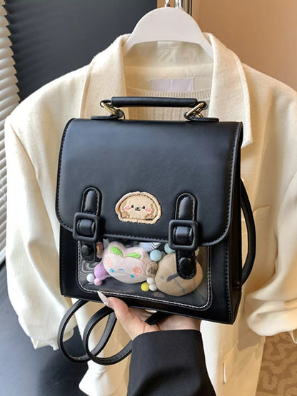 Sarah Express Mini Cartoon Patch Backpack - Cute PU Leather Small Backpack Bag