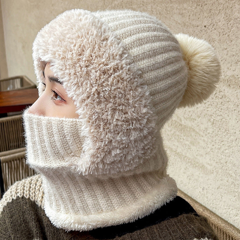 Sarah Express Women's Multifunctional Hat Scarf Combo Winter Windproof Neck Warmer Dome Crown