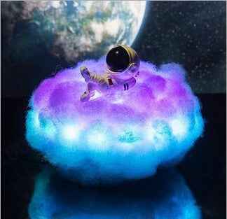 LED Colorful Clouds Astronaut Lamp With Rainbow Effect As Children's Night Light Creative Gift