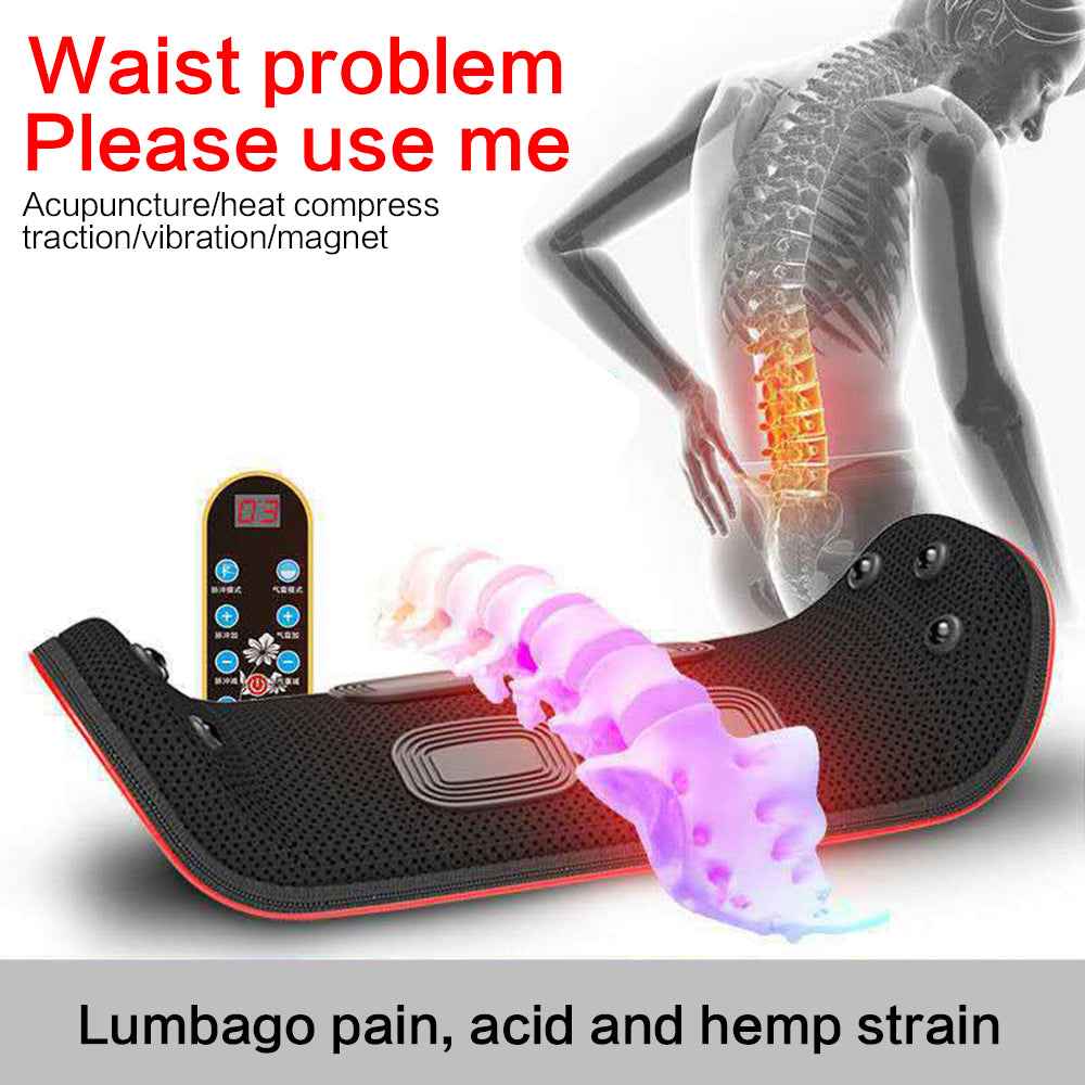 Sarah Express Electric Lumbar Traction Device - Back Pain Relief Massager with Heat & Vibration