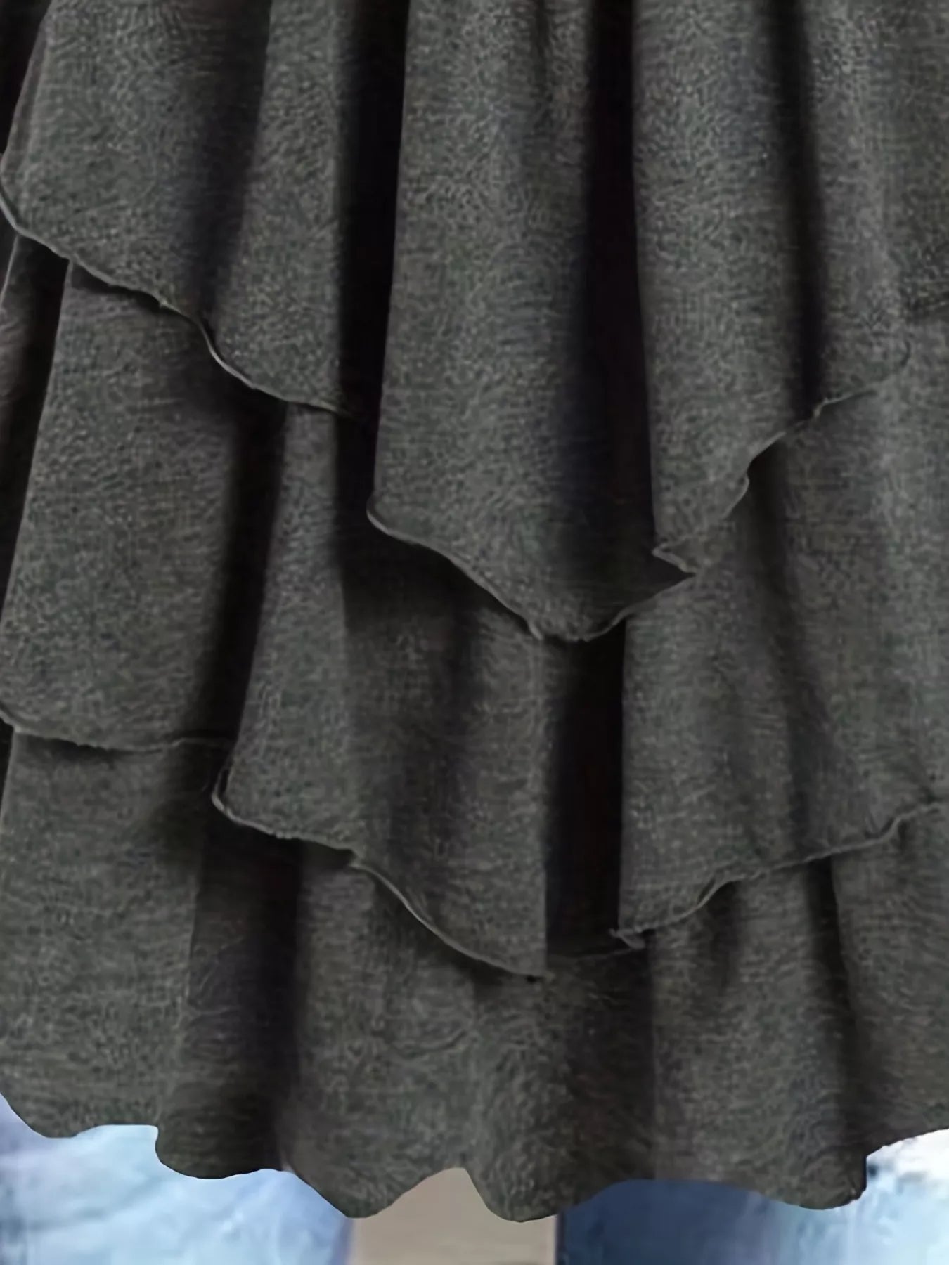 Sarah Express Plus Size Heart Buckle Ruffle Layered Blouse - Women's Elegant Statement Top