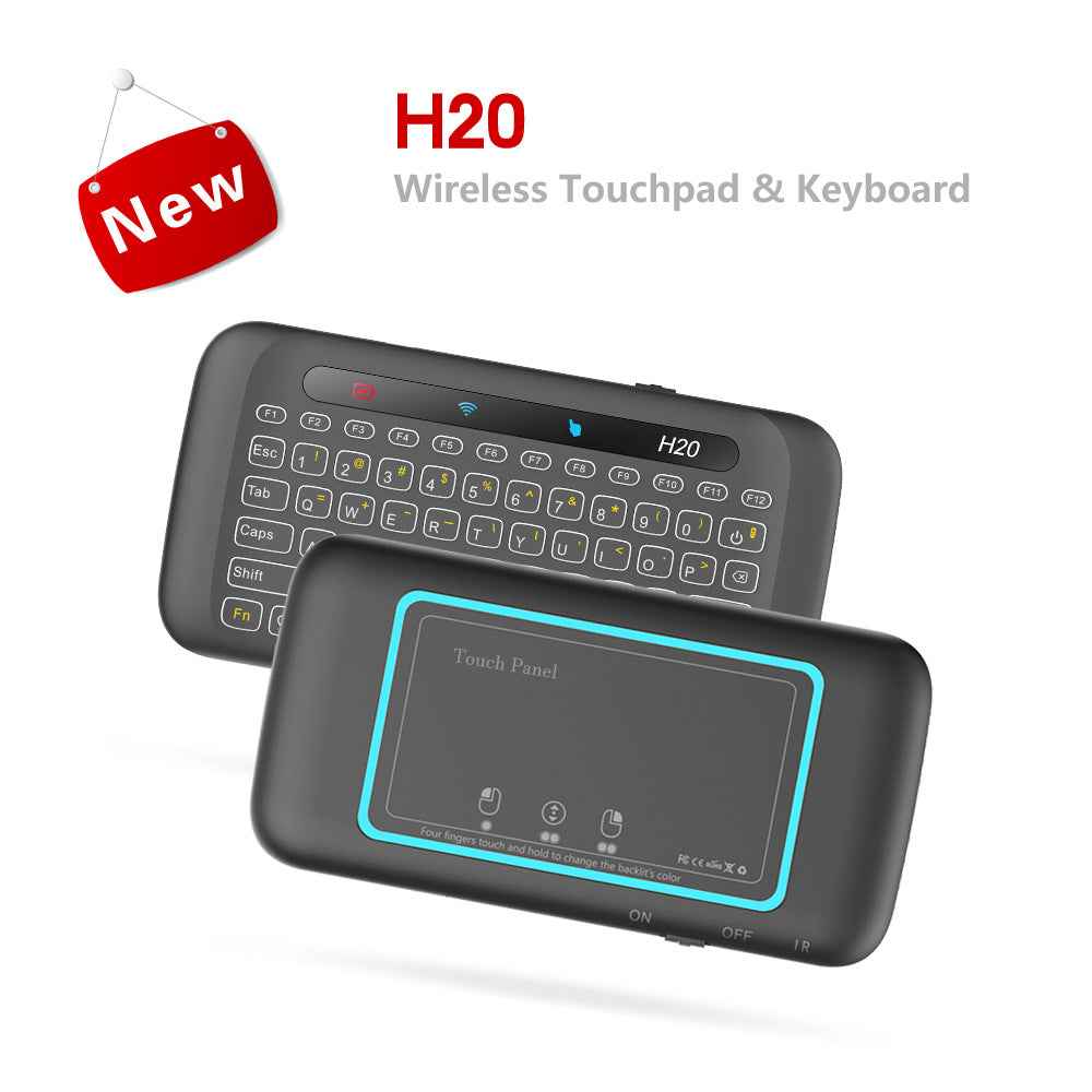 Sarah Express H20 Wireless Mini Keyboard with Touchpad - Backlit 2.4GHz Air Mouse Remote Control