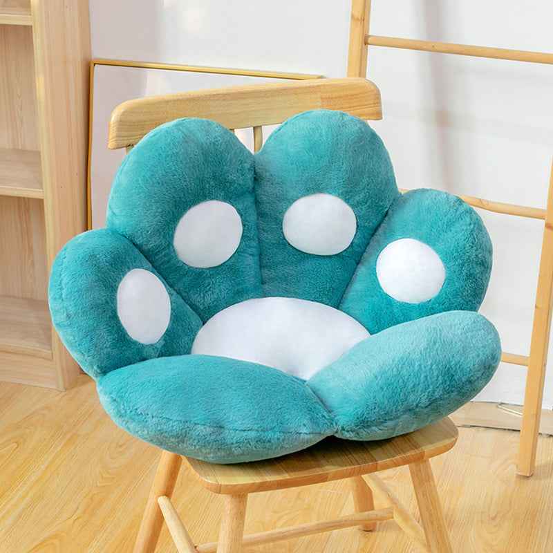 Sarah Express Plush Paw Cushion Floor Seat - Soft Filled Comfort Chair Pillow Green