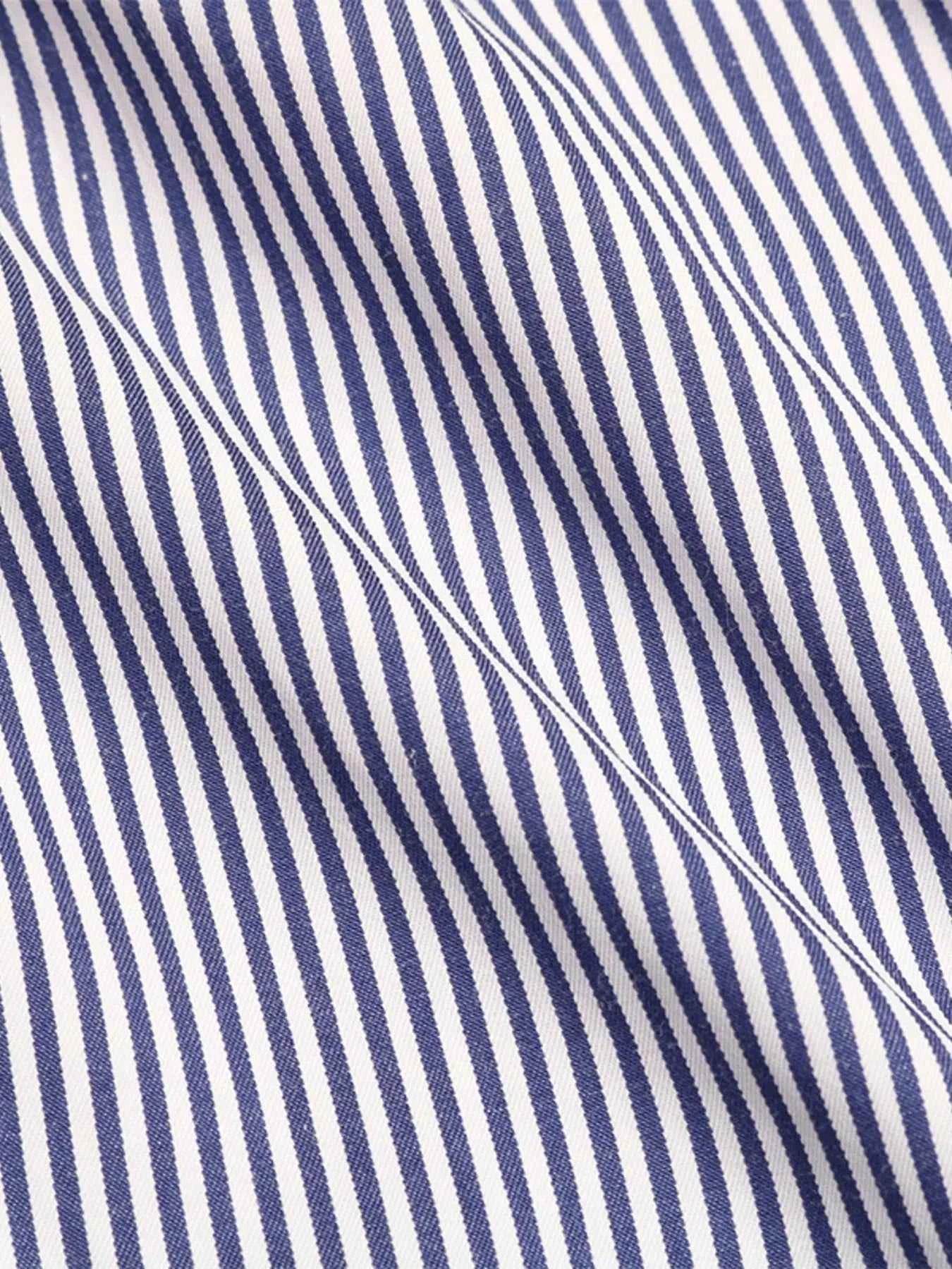 Sarah Express Women's Striped Button-Up Shirt Dress - Long Sleeve Casual Midi Dress