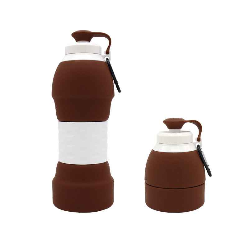 Sarah Express Collapsible Silicone Water Bottle - Portable Foldable Sports Bottle 580ml Brown