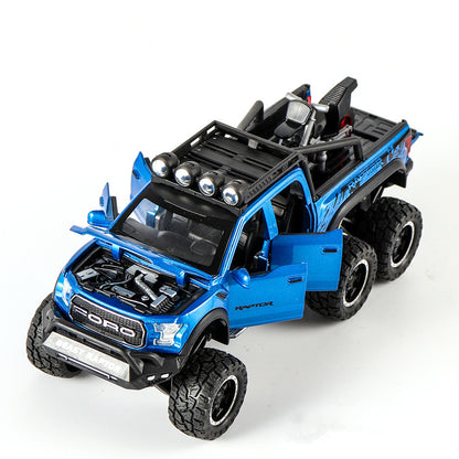 Sarah Express Ford Off-Road Alloy Model Car with Sound & Light - 1:28 Scale Die-Cast Toy Blue