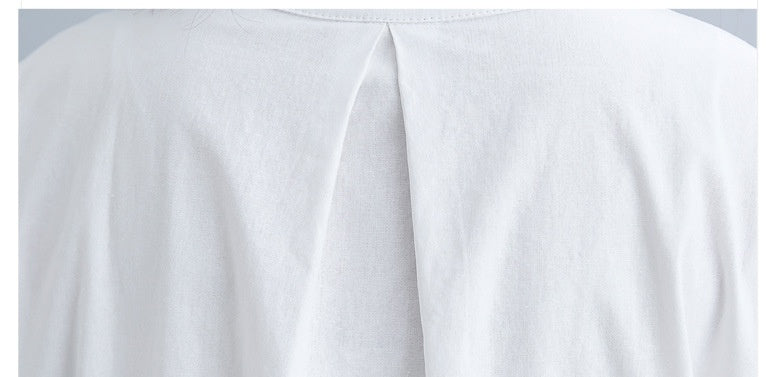 Sarah Express Women's Cotton Linen Stand Collar Loose Fit Dress