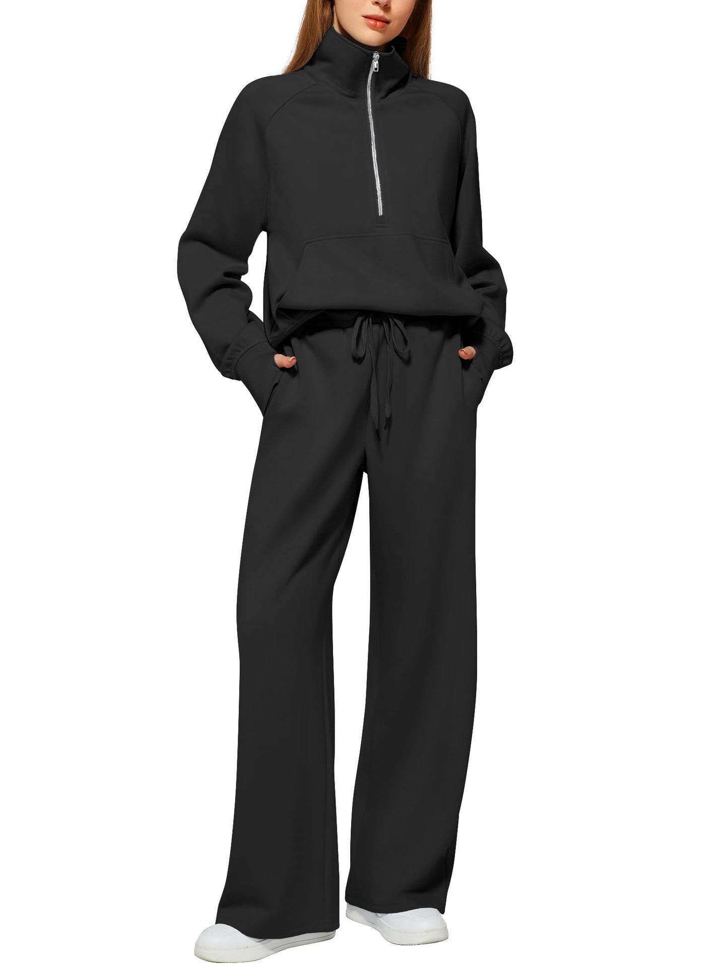 Sarah Express Women's Long Sleeve Sweater and Trousers Two-Piece Casual Lounge Set