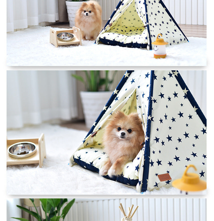 Sarah Express Portable Washable Pet Teepee Tent - Dog Bed Cat House Indoor Outdoor