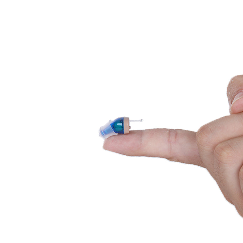 Sarah Express Rechargeable Hearing Amplifier - Invisible In-Ear Sound Aid with USB Charging Blue