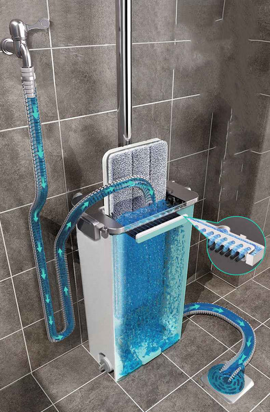 Sarah Express 360° Rotating Flat Mop and Bucket Set with Aluminum Alloy Handle - Professional Floor Cleaning System