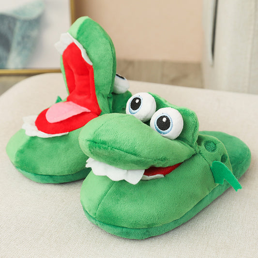 Sarah Express Plush Animal Slippers - Cute Moving Mouth Indoor Winter Slippers